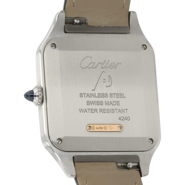 57_01f45aef-a280-4694-86a2-651ad2f38973 Cartier Santos Dumont Silver Dial Steel and Gold 31mm Quartz Watch W2SA0011