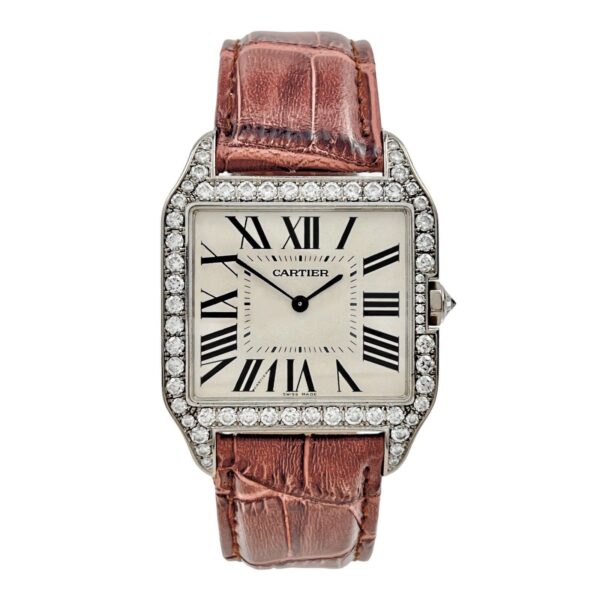 Cartier Santos Dumont Manual Wind 35mm 18k White Gold – AM Diamonds