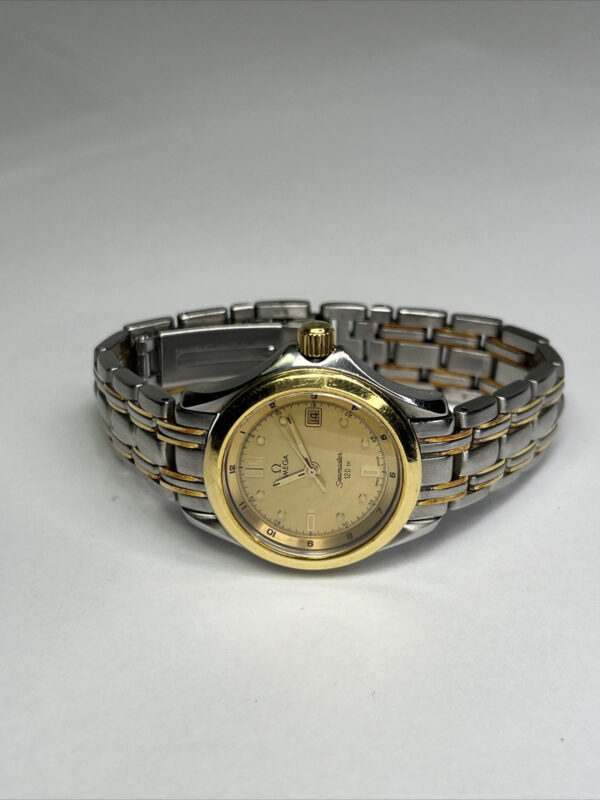 29mm OMEGA Seamaster 120M Steel 18K Gold Bezel Quartz Women’s Date Watch – READ