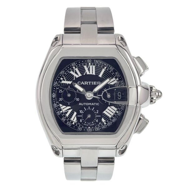 Cartier Roadster Stainless Steel Black Dial 40mm Automatic Mens Watch W62007X6