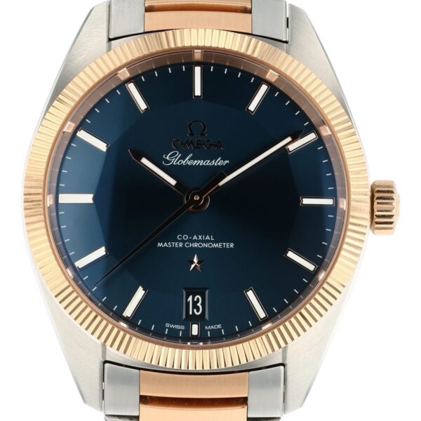 57_1213e0f9-7606-43ff-a156-067ee5d9bfb9 Omega Globemaster Gold & Steel Blue Dial 39mm Automatic Mens 130.20.39.21.03.001