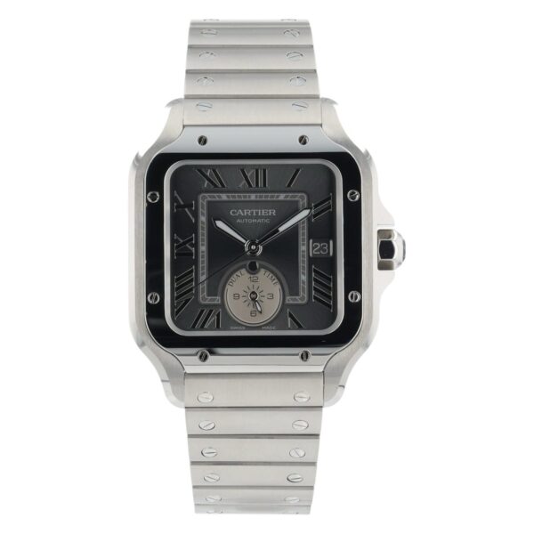 NEW Cartier Santos Dual Time Gray Dial 40mm Automatic Men’s Watch WSSA0076