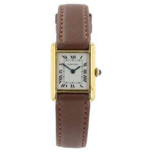 57_1a0a06da-1280-4c25-992c-8067e9748ee9 Cartier Tank White Dial Gold Plated 21mm Manual Wind Women’s Watch
