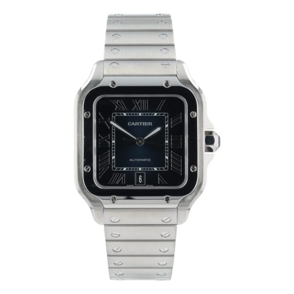 57_20912366-ed69-49a5-b20d-44059141d83c Cartier Santos Stainless Steel Blue Dial 39.8mm Automatic Men’s Watch WSSA0013