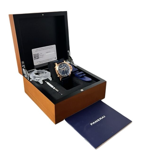 Panerai Luminor Marina 18k Rose Gold Blue Dial 44mm Automatic Mens PAM01111