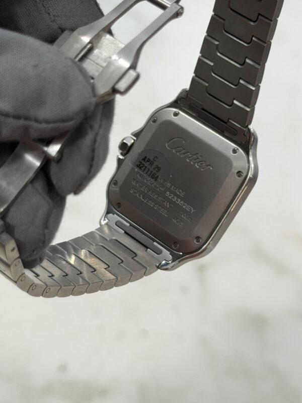 57_2b2cc340-58df-4e53-a2cf-1dcb752c556b Cartier Santos Stainless Steel Green Dial 35mm Automatic Men’s Watch WSSA0061