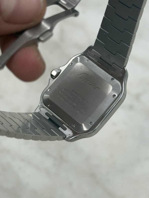 57_2c96bead-8936-4161-aeb4-851c26809c46 Cartier Santos Stainless Steel Grey Dial 39.8mm Automatic Men’s Watch WSSA0037