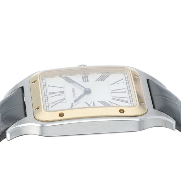 57_2c9f893b-5ab4-4058-ae38-2626d30150ec Cartier Santos Dumont Gold & Steel Silver Dial Manual Wind Men’s Watch W2SA0034