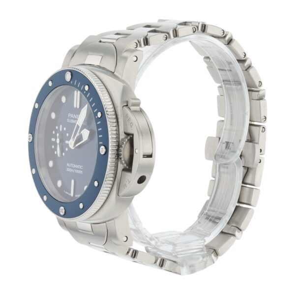 Panerai Submersible Stainless Steel Blue Dial 42mm Automatic Mens Watch PAM0168