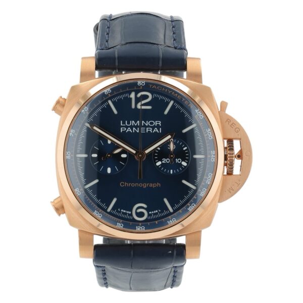 Panerai Luminor Marina 18k Rose Gold Blue Dial 44mm Automatic Mens PAM01111