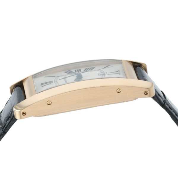 57_46067e52-59f8-401f-9633-f3a32b5fe165 Cartier Tank Americaine 18k Rose Gold Silver Dial 26mm Auto Mens Watch W262003