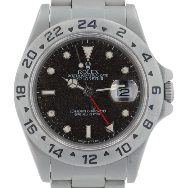 Rolex Explorer II Sand Blasted Steel Black Dial 40mm Automatic Mens Watch 16550