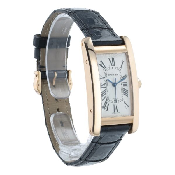 57_49e27680-1140-4218-97a9-587d3fd94d8b Cartier Tank Americaine 18k Rose Gold Silver Dial 26mm Auto Mens Watch W262003
