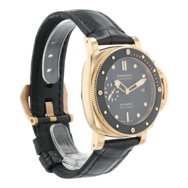 57_4b841c01-6068-48dc-af3b-6c5e355cef2e Panerai Submersible 18k Rose Gold Black Dial 42mm Automatic Mens Watch PAM01164