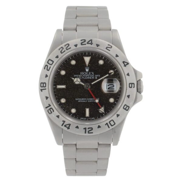 Rolex Explorer II Sand Blasted Steel Black Dial 40mm Automatic Mens Watch 16550