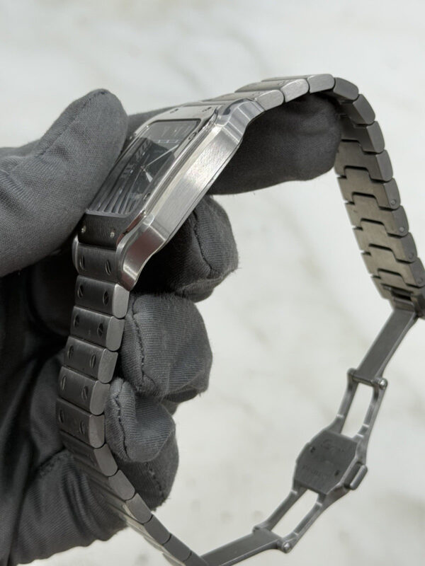 57_4ecd68b7-ee78-402f-85d4-cfaf753035cd Cartier Santos Stainless Steel Green Dial 35mm Automatic Men’s Watch WSSA0061