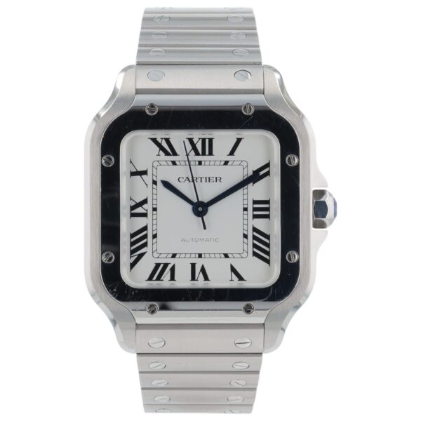 57_60925faf-99fc-4668-a346-79549c2aec6a 2024 Cartier Santos WSSA0029 Automatic Stainless White Dial Midsize Watch 35mm