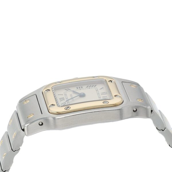 57_615d5e54-c12b-419d-a374-dec388b58ab2 Cartier Santos Gold & Steel Silver Dial 24mm Quartz Women’s Watch 1057930