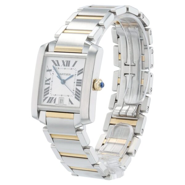 57_6aba250c-e3a9-4675-b823-6c4cb4cceeec Cartier Tank Francaise Silver Dial Gold & Steel 28mm Automatic Womens W51005Q4