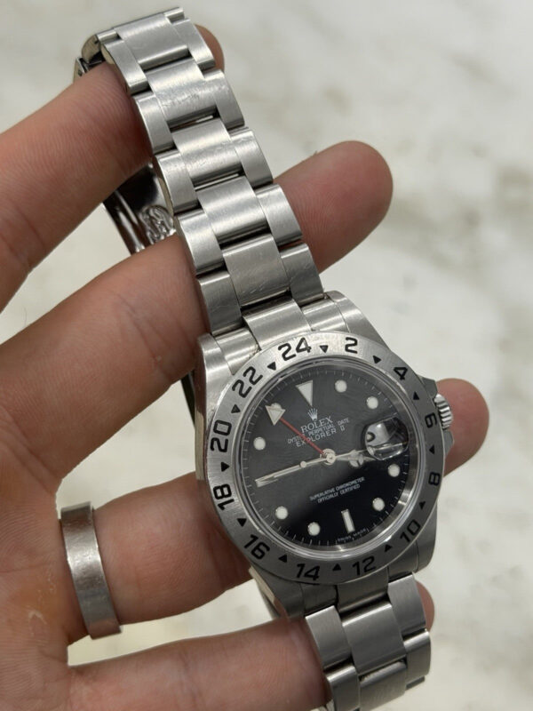 57_7aee6701-e8fe-4870-85a7-f23a727391ea Rolex Explorer II Stainless Steel Black Dial 40mm Automatic Mens Watch 16570