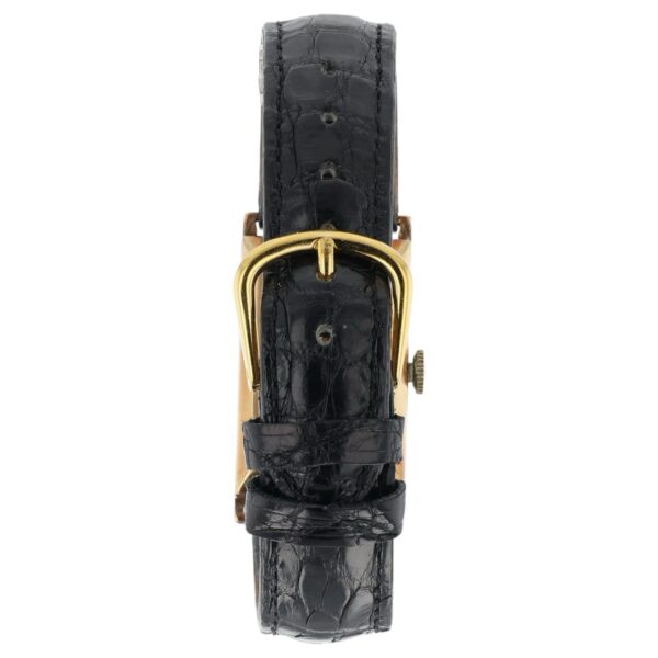 Omega T17 Light Blue Color Dial 9k Gold 20mm Manual Wind Unisex Watch