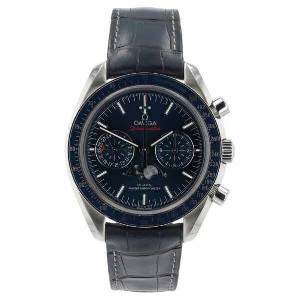 57_7e3f087a-dd63-4b30-986e-bb4ca00be065 Omega Speedmaster Moonphase Steel Blue Dial 44.25mm Mens 304.33.44.52.03.001