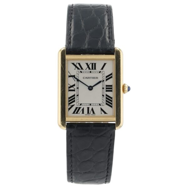 57_83bbcd2d-d608-478d-a453-ea8cc21522c1 Cartier Tank Solo Silver Dial 18k Yellow Gold 27x35mm Quartz Men’s Watch 3167