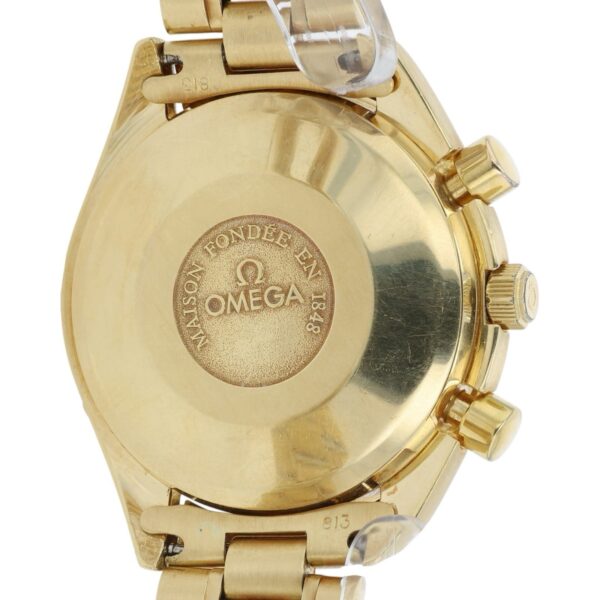 57_8706acad-606b-42e6-84ed-cca2499dfa6c Omega Speedmaster 18k Yellow Gold White Dial 39mm Automatic Mens Watch 175.0034