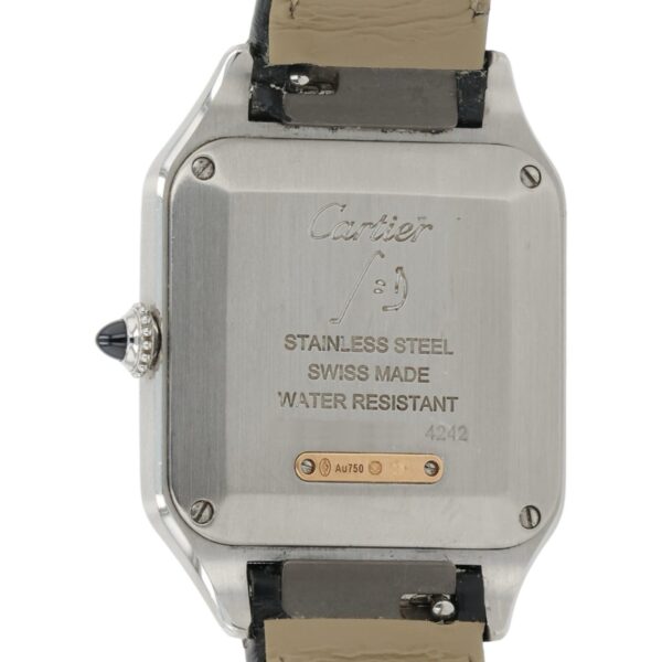 57_87e336cc-d61c-41ea-b770-e751b06cf5ed Cartier Santos Dumont Silver Dial Rose Gold & Steel 27.5mm Quartz Watch W2SA0012