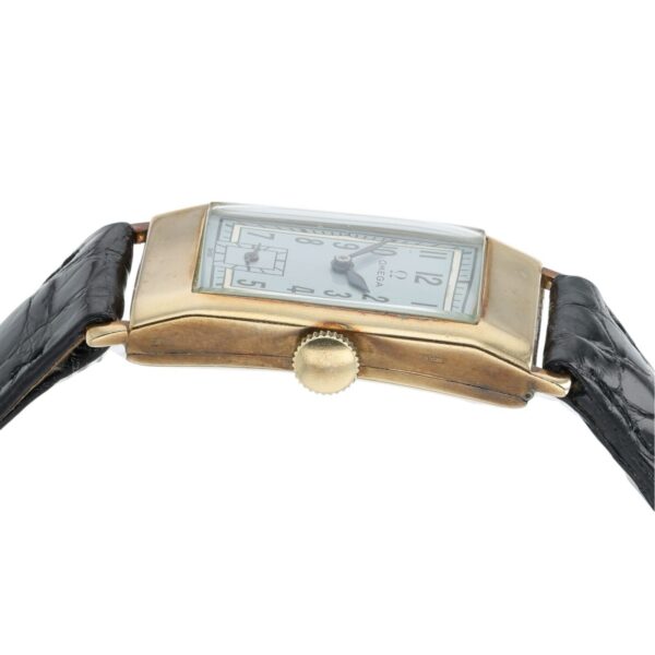 Omega T17 Light Blue Color Dial 9k Gold 20mm Manual Wind Unisex Watch