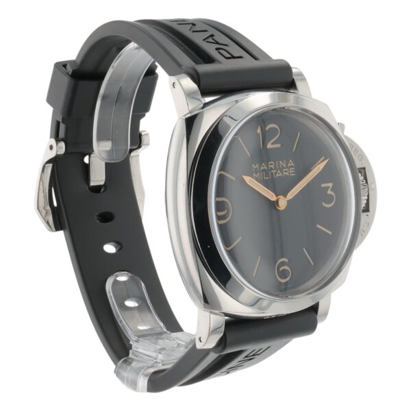Panerai Marina Militare Black Dial Steel 47mm Manual Wind Mens Watch PAM00673