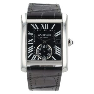 57_8e10fbbf-16ac-4878-89f8-01f0b3dbebfd Cartier Tank MC Black Dial Stainless Steel 34mm Automatic Men’s Watch W5330004