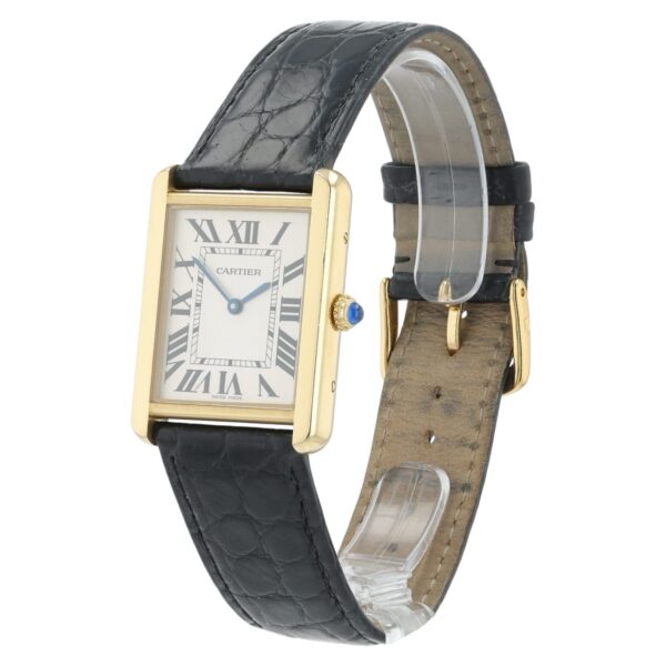 57_921c0e7e-21a0-4bd2-8da3-3b665ce319ec Cartier Tank Solo Silver Dial 18k Yellow Gold 27x35mm Quartz Men’s Watch 3167