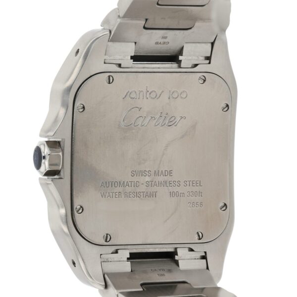 Cartier Santos 100 Stainless Steel Silver Dial 38mm Automatic Mens W20073X8