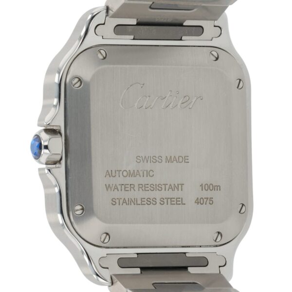 Cartier Santos Stainless Steel Blue Dial Medium Size Automatic Mens WSSA0063
