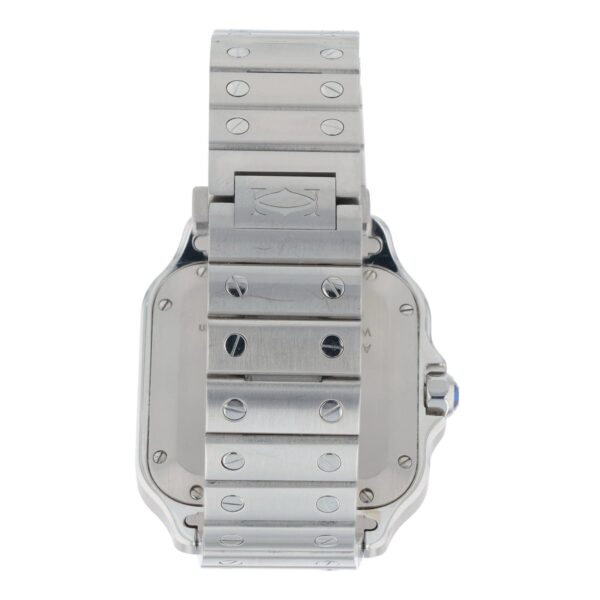 Cartier Santos Stainless Steel Blue Dial Medium Size Automatic Mens WSSA0063
