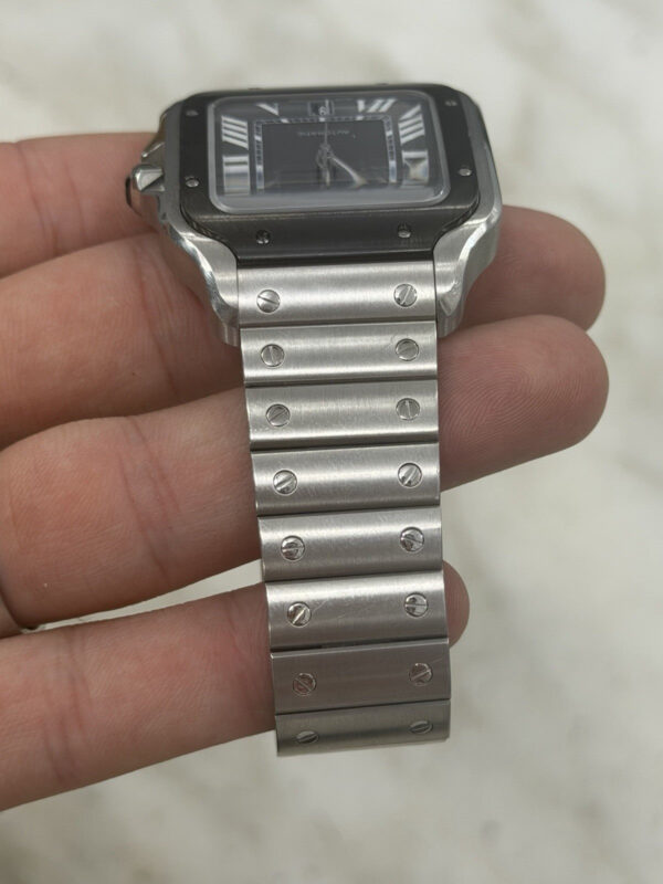 57_ae55dc7f-9aeb-4ba8-810a-7ebe184876d9 Cartier Santos Stainless Steel Grey Dial 39.8mm Automatic Men’s Watch WSSA0037