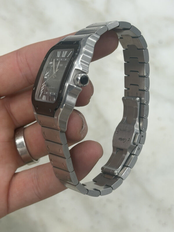 57_aef09ff8-847f-4edf-98ab-0831b7ab0aa6 Cartier Santos Stainless Steel Grey Dial 39.8mm Automatic Men’s Watch WSSA0037