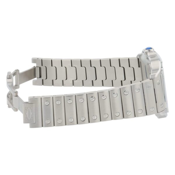 Cartier Santos Stainless Steel Blue Dial Medium Size Automatic Mens WSSA0063