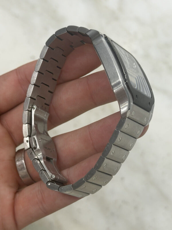 57_b5831e41-ae51-4f88-bea4-b3b0f27d9de6 Cartier Santos Stainless Steel Grey Dial 39.8mm Automatic Men’s Watch WSSA0037