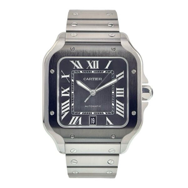 57_c3ea40d1-2cdb-4d93-ae2d-7777dfa40ff7 Cartier Santos Stainless Steel Grey Dial 39.8mm Automatic Men’s Watch WSSA0037