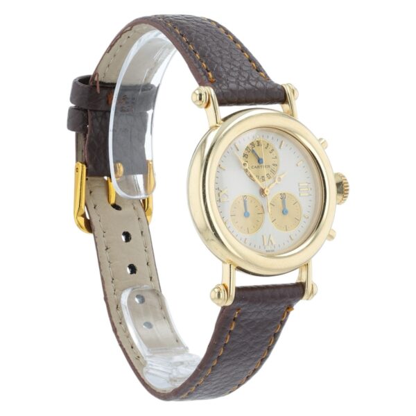 57_d47642b0-ecc7-49c9-80ef-33d5f1ad1985 Cartier Diablo 18k Yellow Gold White Dial 32mm Quartz Movement Womens Watch 1400