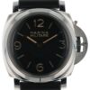 Panerai Marina Militare Black Dial Steel 47mm Manual Wind Mens Watch PAM00673
