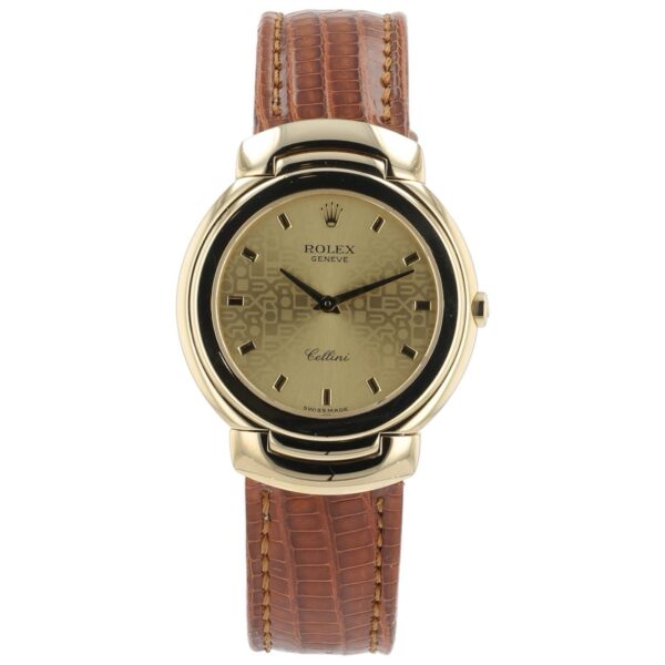 Rolex Cellini 18k Yellow Gold Champagne Dial 33mm Quartz Unisex Watch 6622