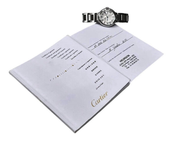 Cartier Ballon Bleu Stainless Steel Silver Dial 36mm Quartz Men’s Watch W69011Z4