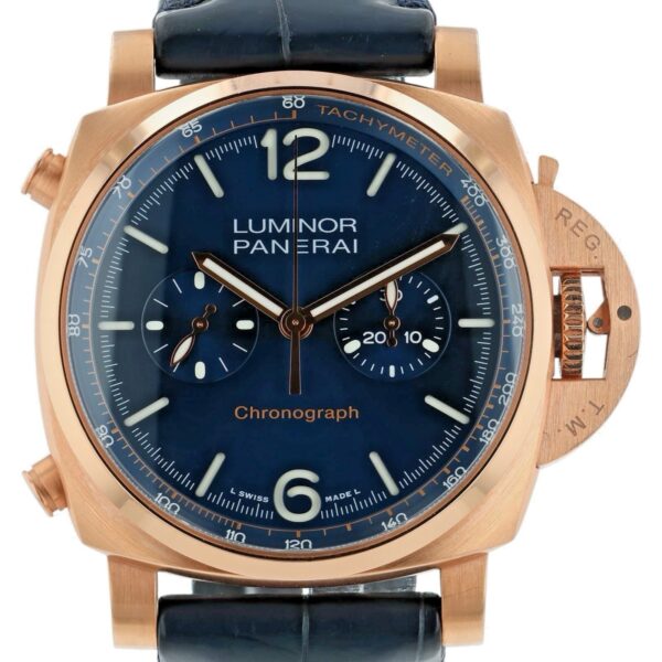 57_df988861-ec1e-4ad0-92ef-f72e184cc605 Panerai Luminor Goldtech 18k Rose Gold Blue Dial 44mm Automatic Mens PAM01111
