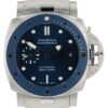 Panerai Submersible Stainless Steel Blue Dial 42mm Automatic Mens Watch PAM0168