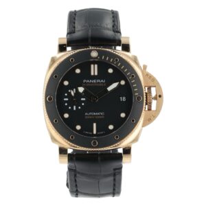 Panerai Submersible 18k Rose Gold Black Dial 42mm Automatic Mens Watch PAM01164