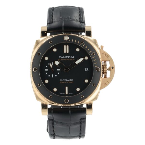 57_e5a2787e-7d03-4f6e-a4cd-90d2e7129014 Panerai Submersible 18k Rose Gold Black Dial 42mm Automatic Mens Watch PAM01164