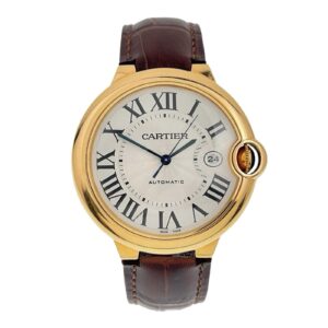 Cartier Ballon Bleu 18k Yellow Gold Silver Dial 42mm Automatic Mens W6900551